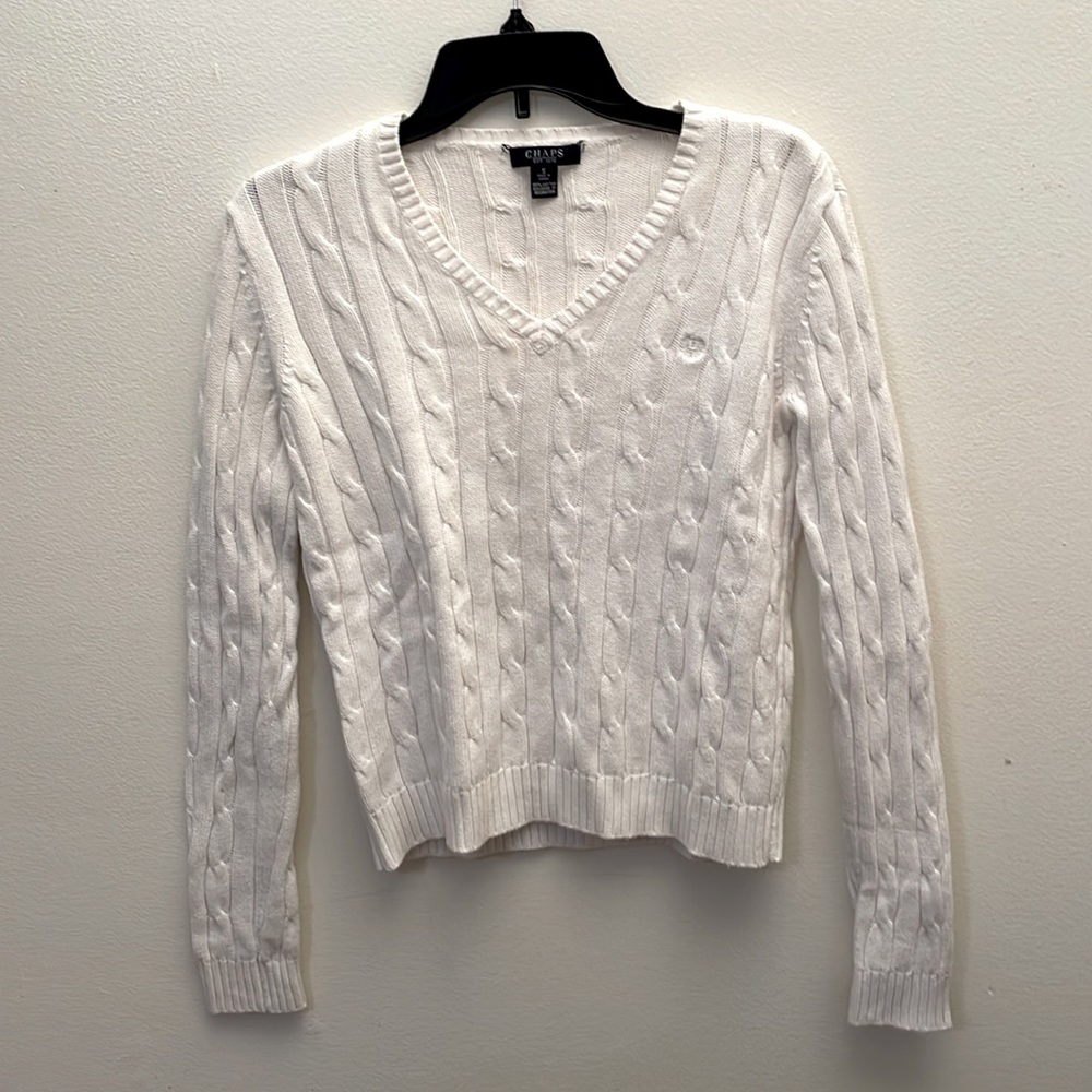 Champs Small White Braided detail Knit Sweater